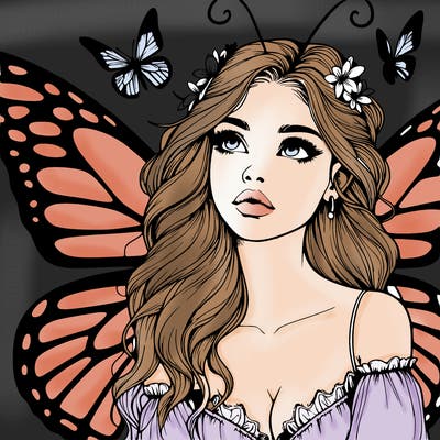 butterfly fairy realistic girl