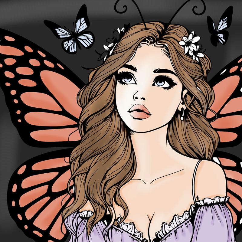butterfly fairy realistic girl
