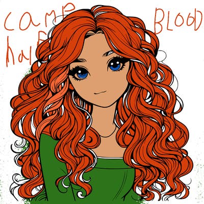 realistic pretty girl with long curly hair