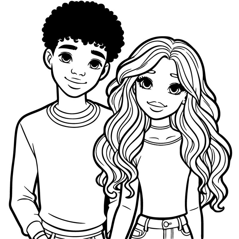 black girl and white boy teen couple