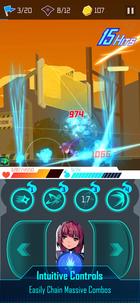 Ninja Gear - 直感的なコントロールと15ヒットコンボを示すNinja Gearのアクションゲームプレイ。