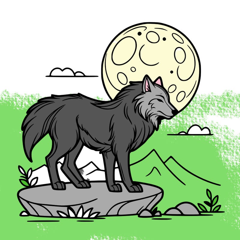 wolf moonlight