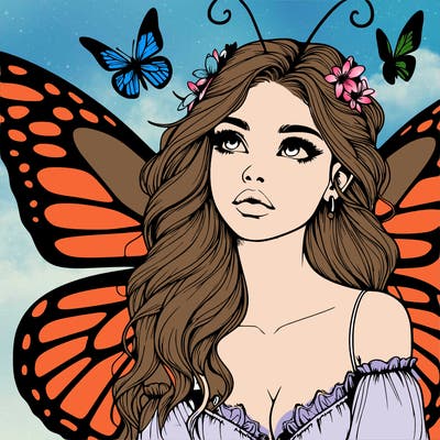 butterfly fairy realistic girl