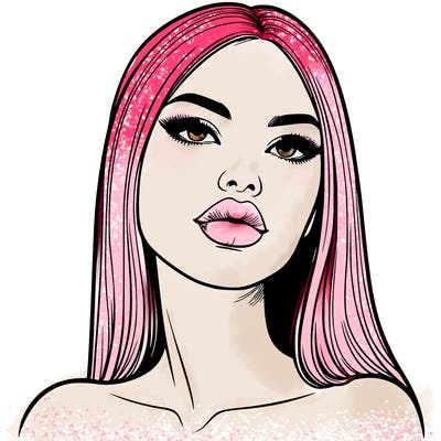 realistic woman with full lips