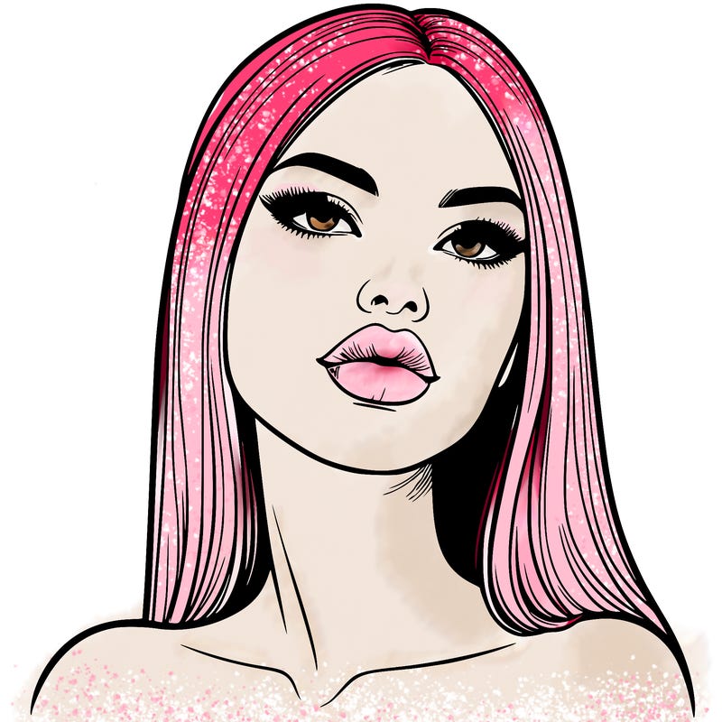 realistic woman with full lips
