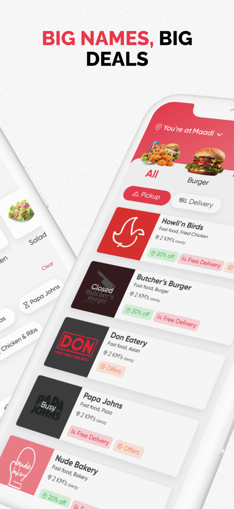 EZeats: A New Food Experience - EZeats mobile app interface displaying local restaurant deals and delivery options