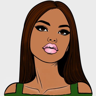 realistic woman with full lips