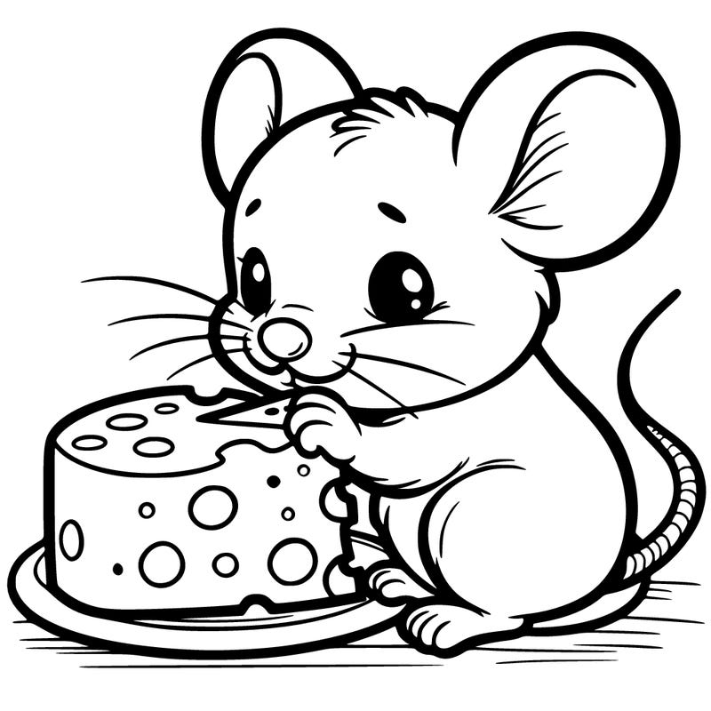 mouse eating cheese
