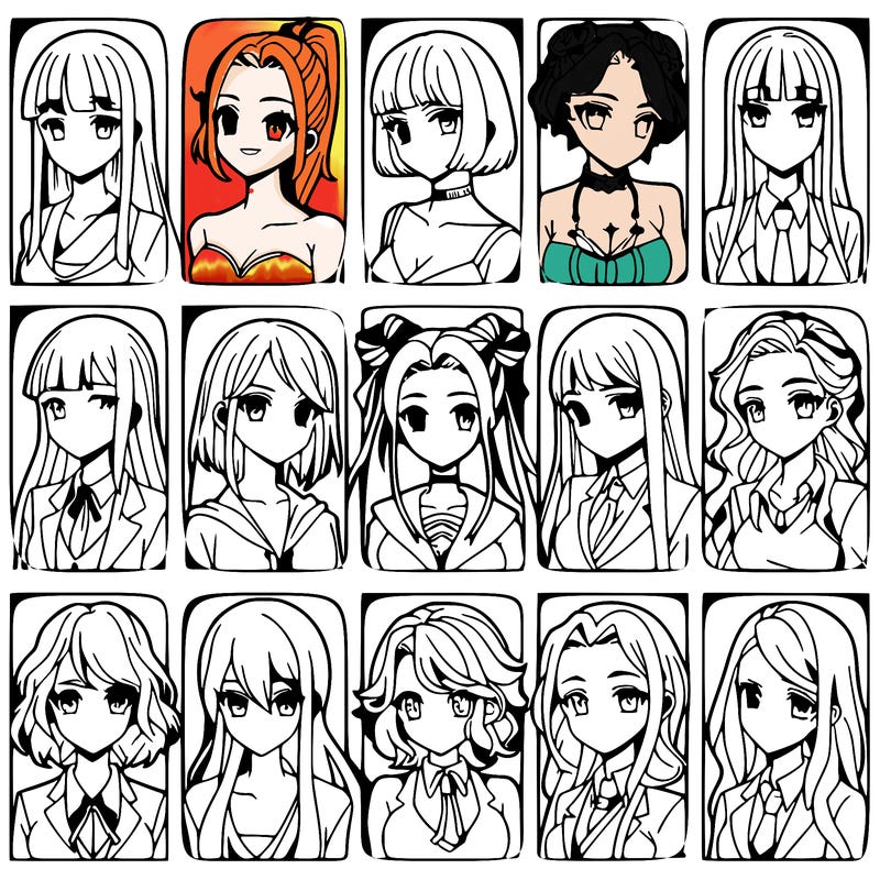 girls that look diffrent anime