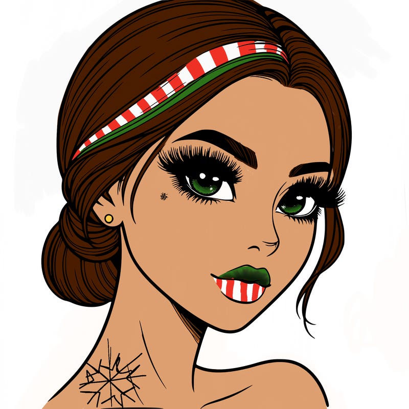 realistic girl with lashes