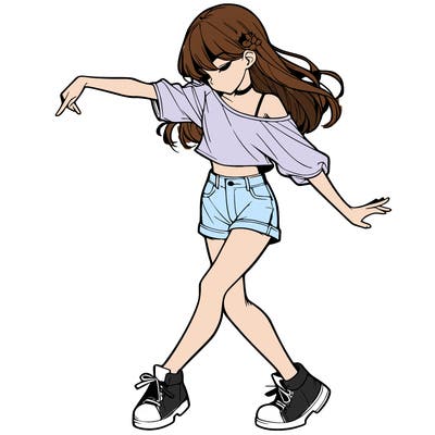 realistic girl danceing