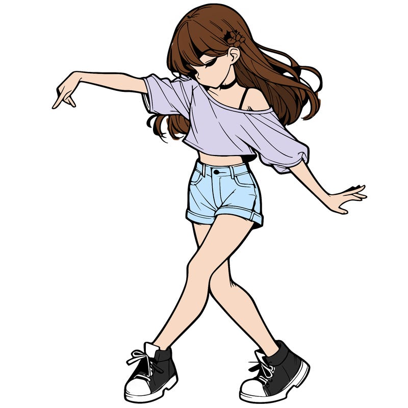 realistic girl danceing