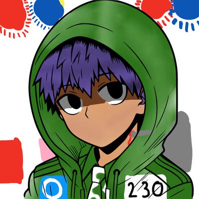 manga character with a hoodie