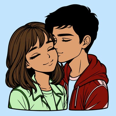 realistic girl and boy  love
