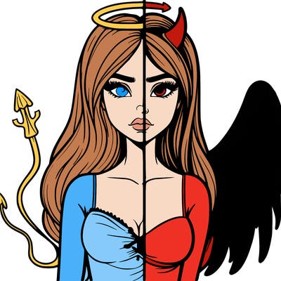 devil vs angel realistic girl