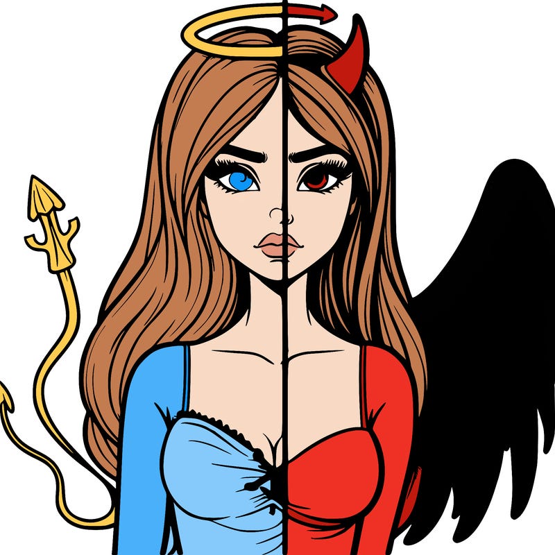 devil vs angel realistic girl