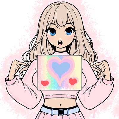 girl holding a blank sign in a long sleeve crop top