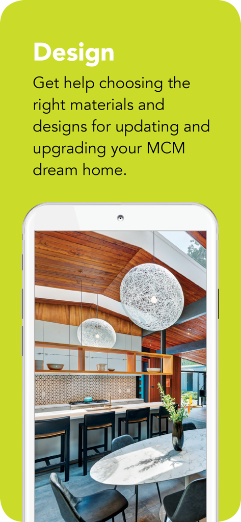 Inspiración para el diseño de interiores moderno de mediados de siglo de la aplicación Atomic Ranch