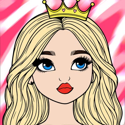 a realistic girl with a crown on