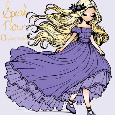 realistic girl with her dress flowing into the wind