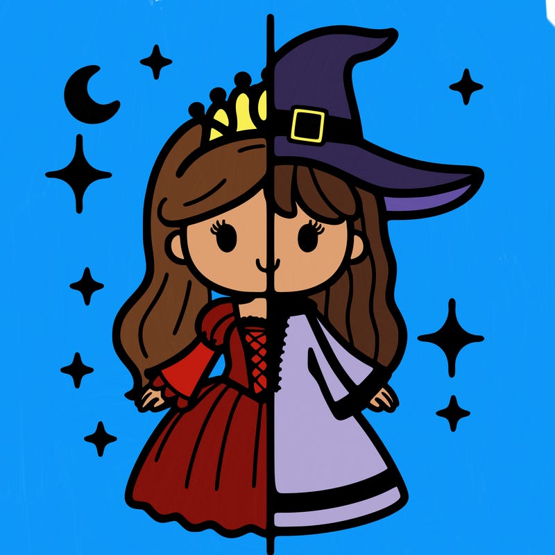 split princess and witch