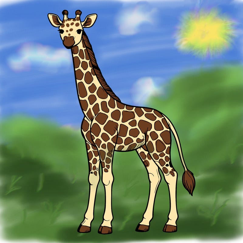 a detailed and realistic natural giraffe