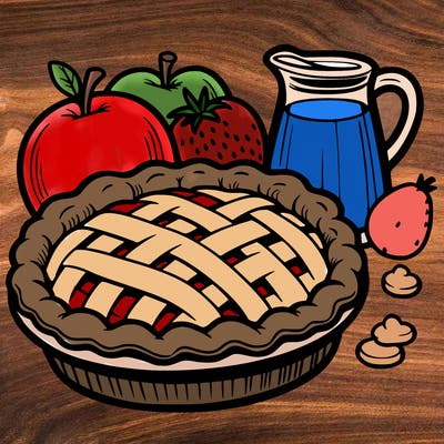 a pie of food