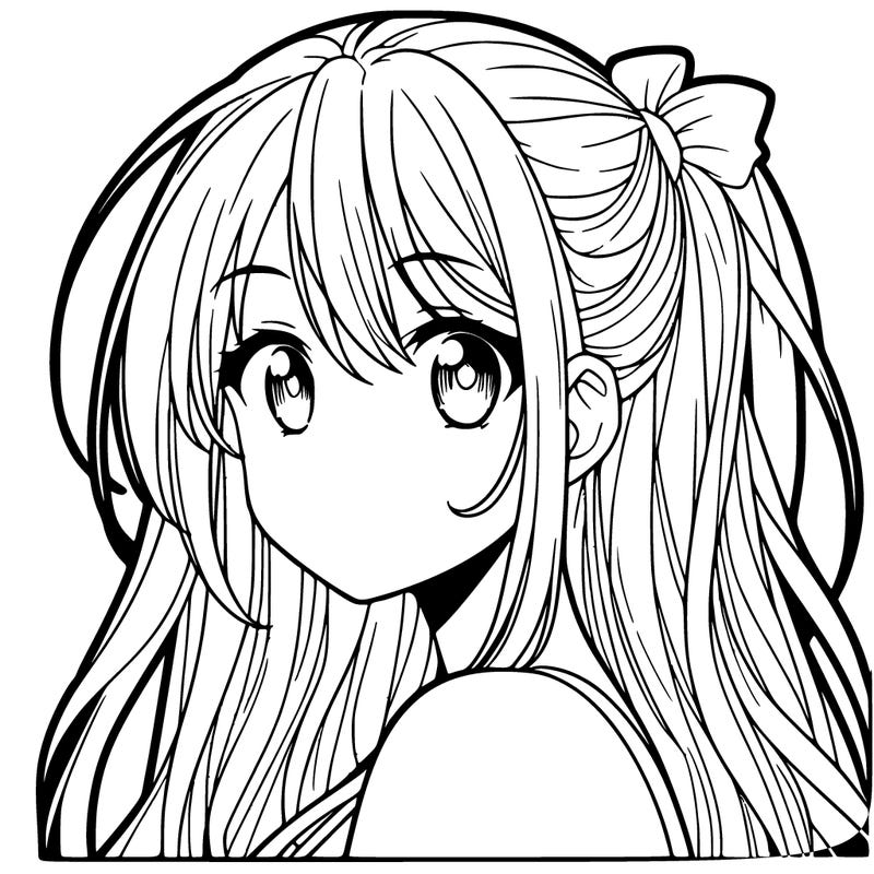 manga girl with long hair
