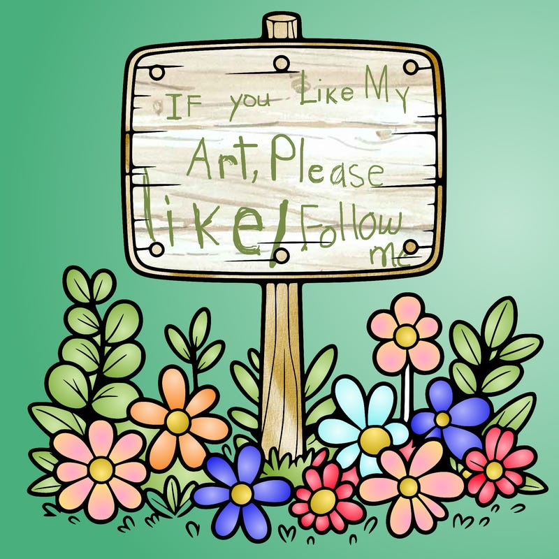 blank sign with flowers around it