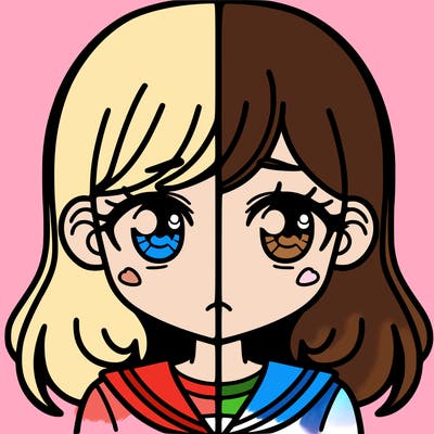 a split of a girl