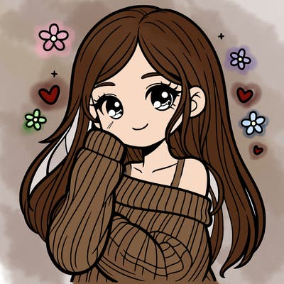 pretty girl with sweater