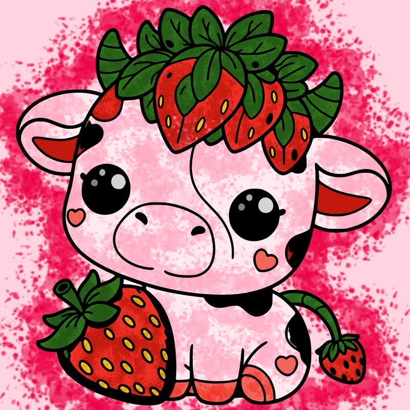 cute strawberry cow