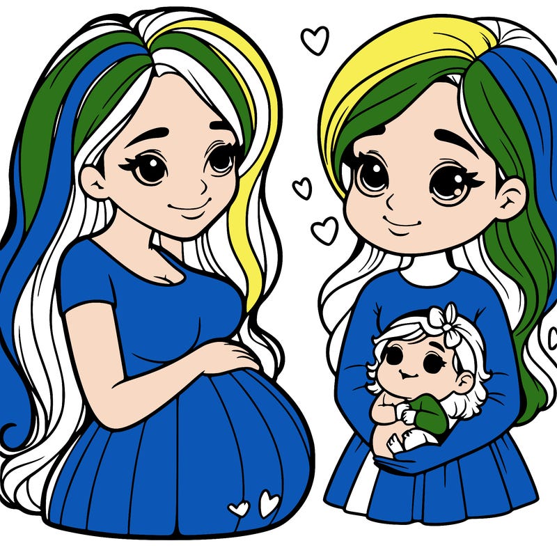 a pregnant woman with a baby girl