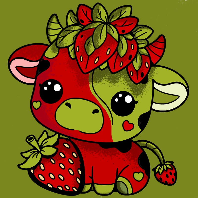 cute strawberry cow