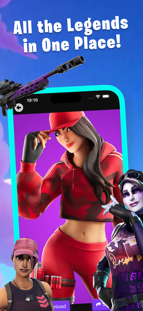 #1 Insider for Fortnite - Insider for Fortniteアプリに表示されているFortniteのキャラクターのスキンとモバイル壁紙のコレクション