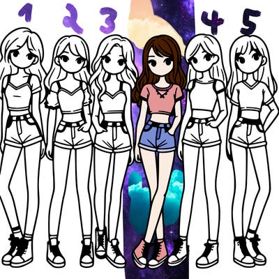 a group of girls wearing crop tops and shorts