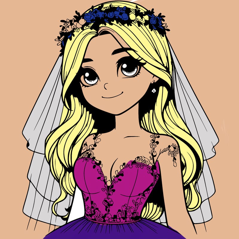 realistic girl in a wedding dress