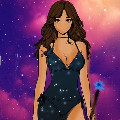 realistic girl with a revealing swimsuit