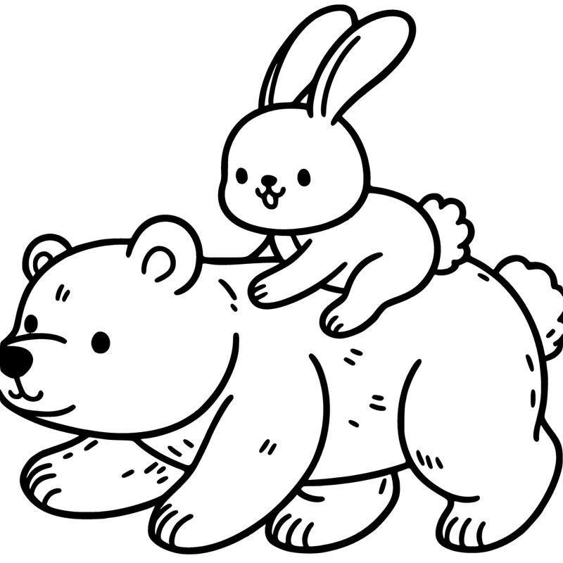 bunny riding a bear