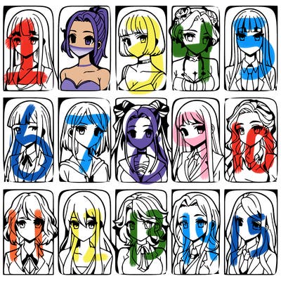 girls that look diffrent anime