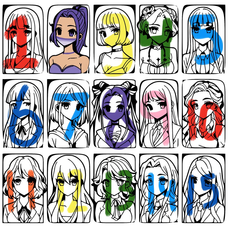 girls that look diffrent anime