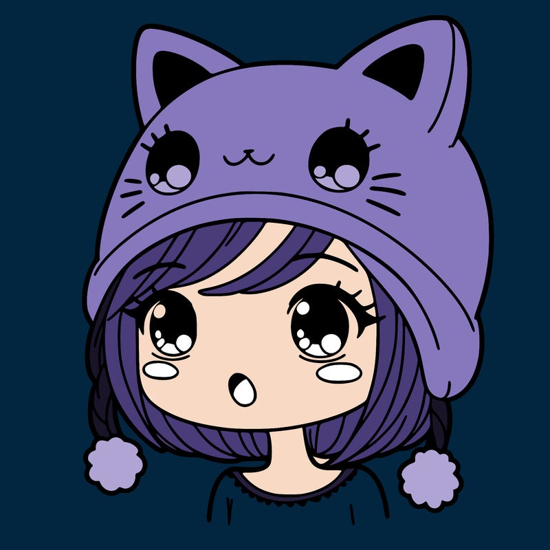 a girl with a cat hat