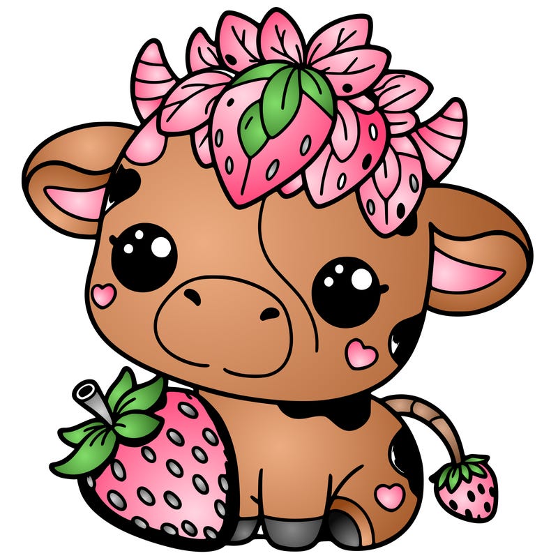 cute strawberry cow