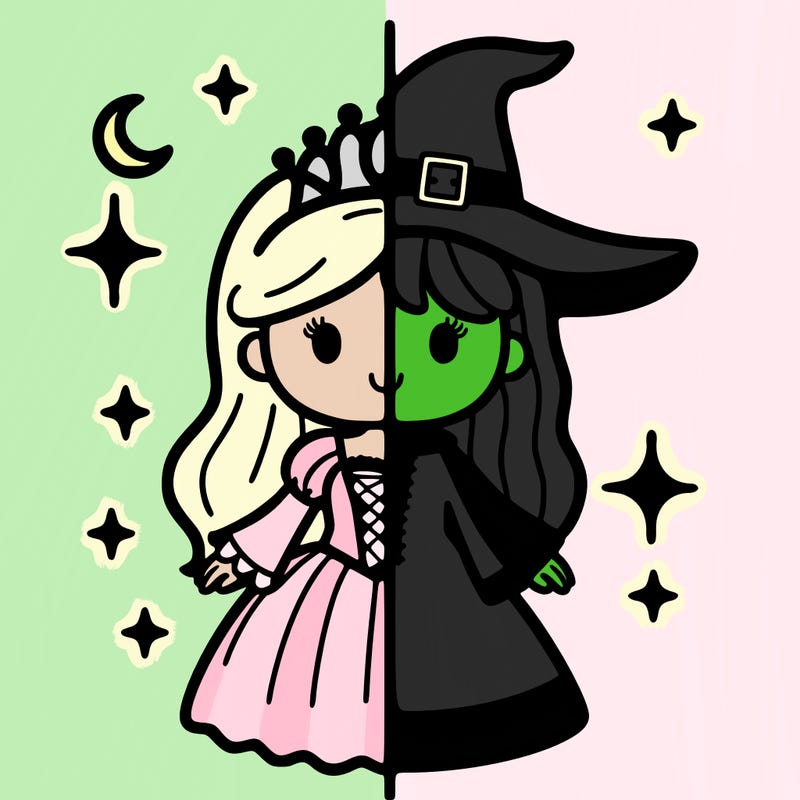 split princess and witch
