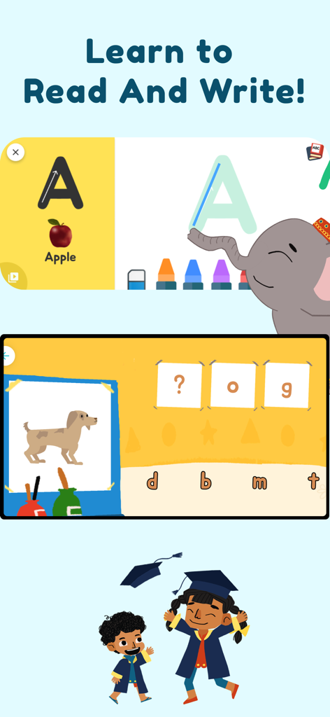 Kutuki: Kids Learning App - Niños aprendiendo a leer y escribir con letras y juegos de palabras en Kutuki