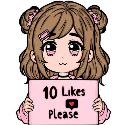 a girl with a sign saying 10 likes please