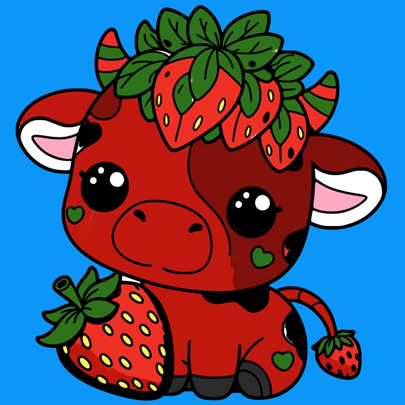 cute strawberry cow