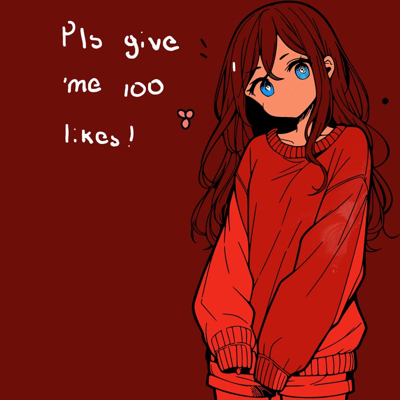 manga teen girl  in a sweater and baggy pants