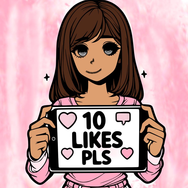 realalistic girl holding a sign that says 10 like pls