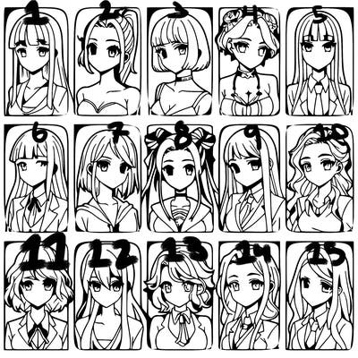 girls that look diffrent anime